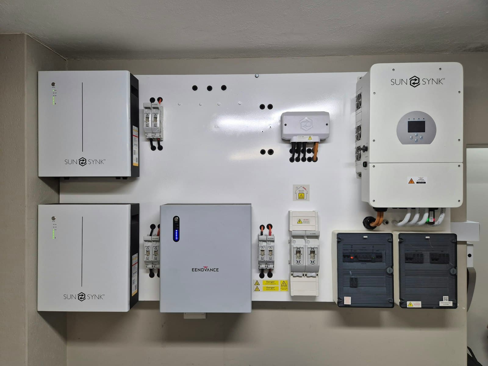 Wall-mounted inverter and home battery storage installation